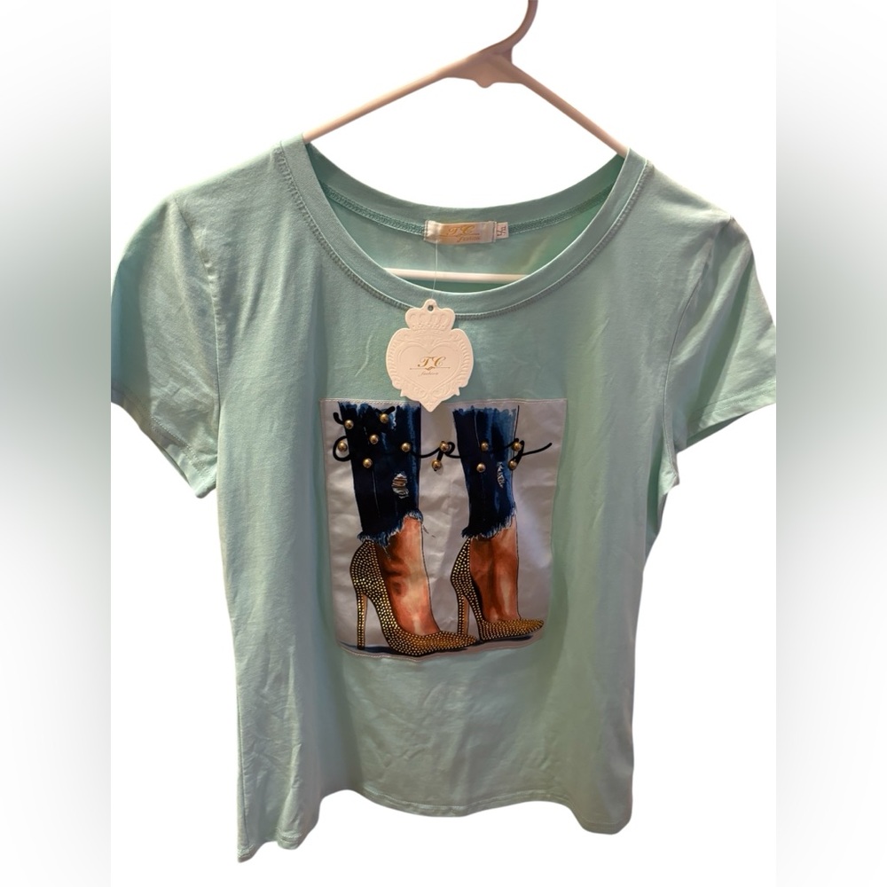 TC Mint Green Short Sleeve Tee with Graphic